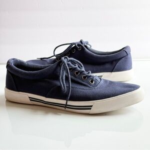 St. John's Bay Northport Boat Shoes Size Men 10M Navy Blue Canvas Sneakers